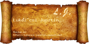 Lukácsi Jusztin névjegykártya